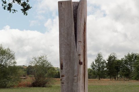 Le poteau de bois fendu